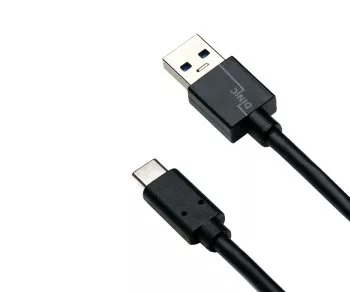 USB 3.1 C tipa kabelis - 3.0 A spraudnis, 5 Gbps, 3A uzlāde, melns, 1,00 m, daudzpakāpju maisiņš